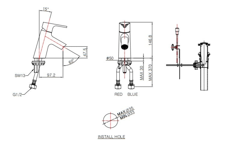 INAX 面盆龍頭 FA1668 - 含三角凡爾&排水管