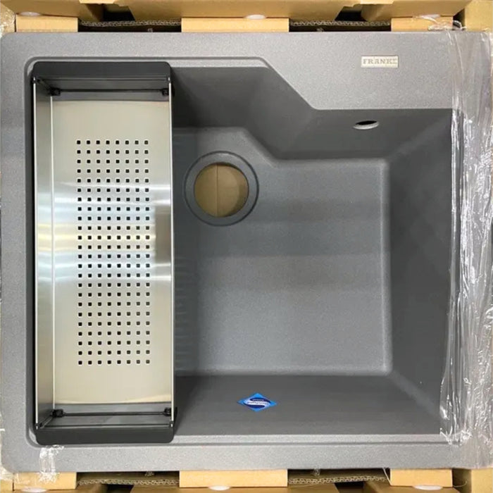 56cm 瑞士 Franke 花崗岩水槽(上嵌安裝)｜耐高溫280度，抗刮不吃色