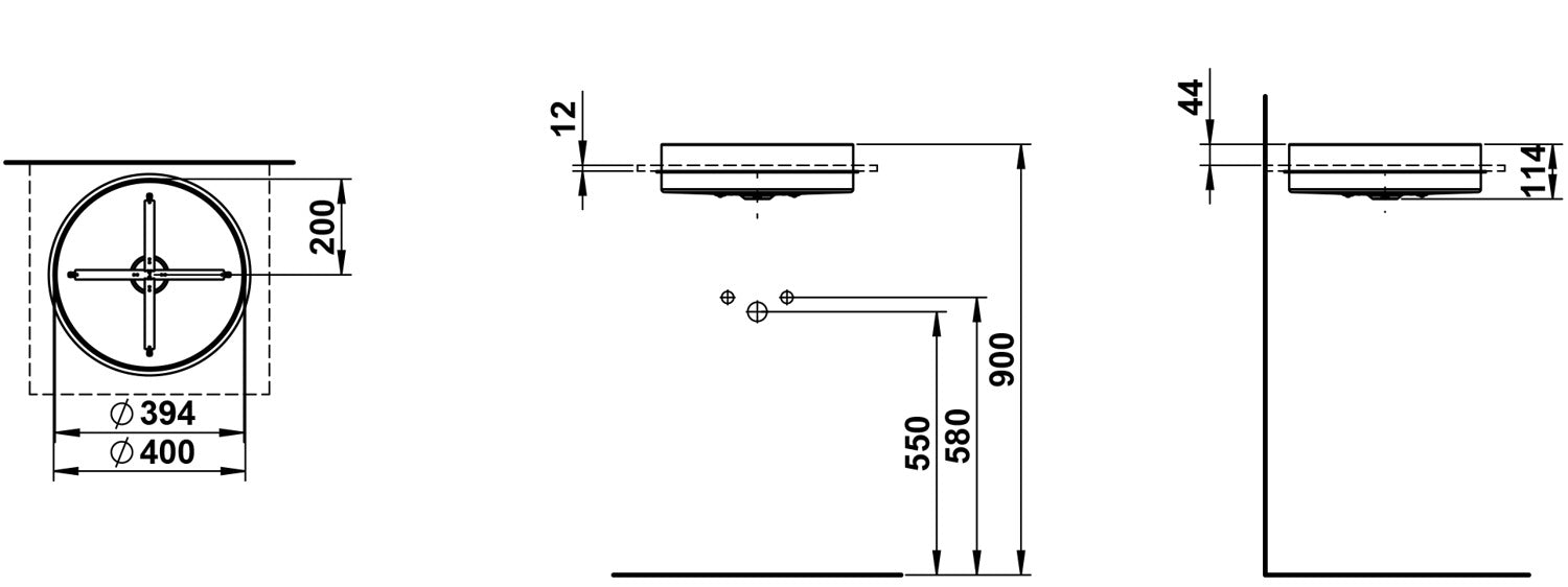 Alape In & Out 一體式檯面懸浮盆 40cm (嵌入台上盆)
