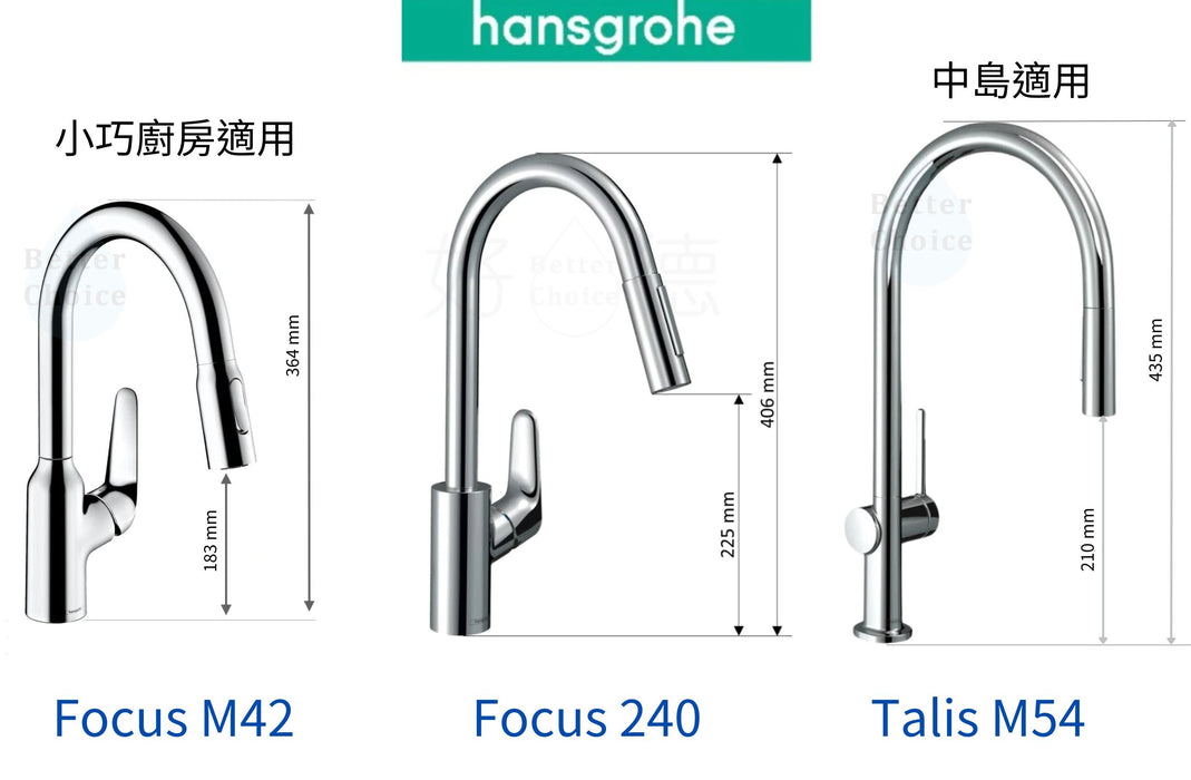 Hansgrohe Focus M42 伸縮廚房龍頭｜兩段出水