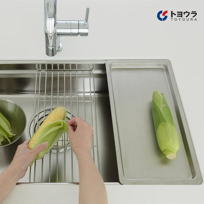 TOYOURA 不鏽鋼瀝水置物捲簾｜水槽用碗盤架 | 日本原裝