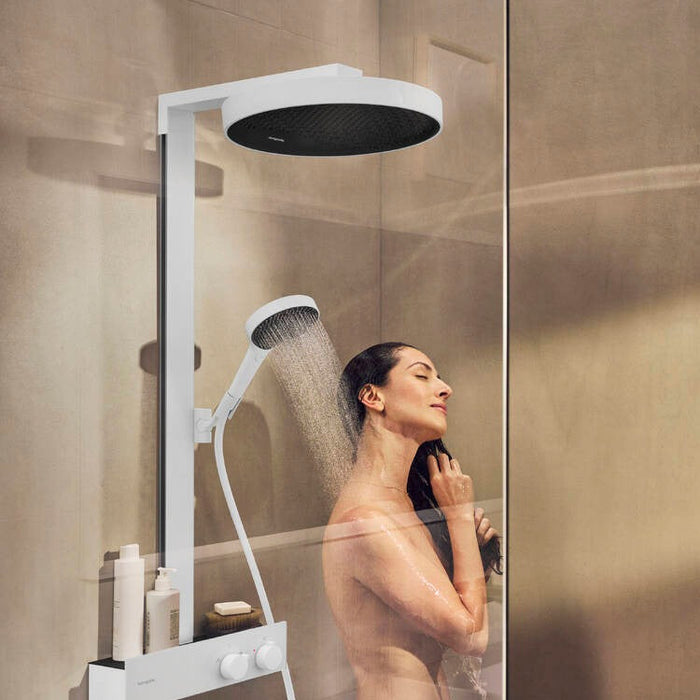 Hansgrohe Rainfinity 360 恆溫淋浴柱｜36cm 花灑｜置物平台 (耐刮烤漆玻璃)