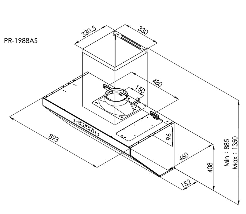 Pacific 太平洋 近吸式 變頻雙馬達排油煙機 90cm｜吸力強+極靜音｜台灣製