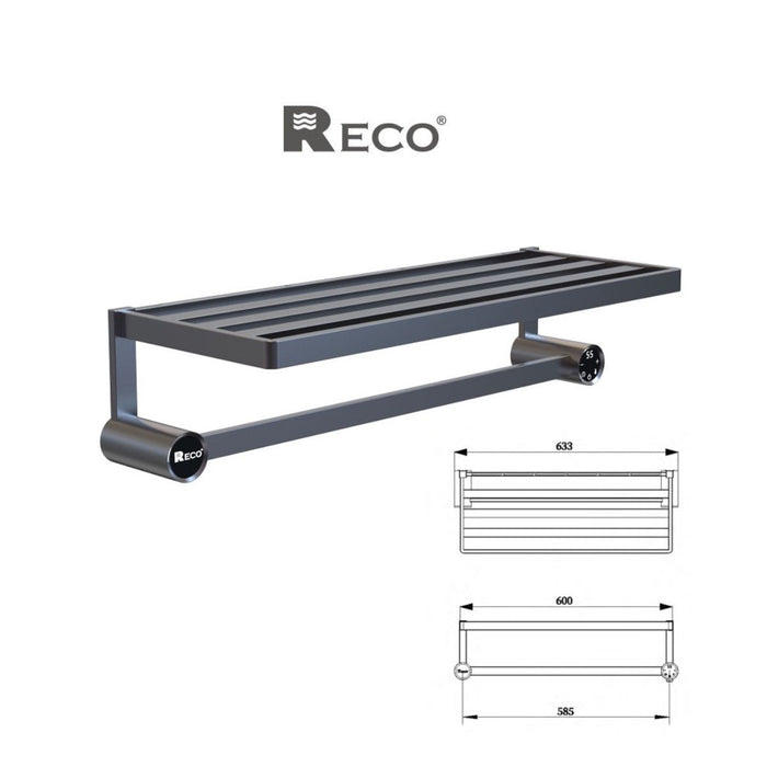 Reco 電熱毛巾架- 鈦灰60cm帶燈 301014-GS