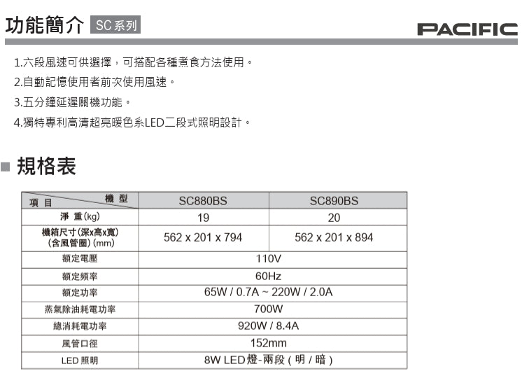 Pacific 太平洋 蒸好洗 排油煙機 80/90cm｜首創自動蒸氣洗