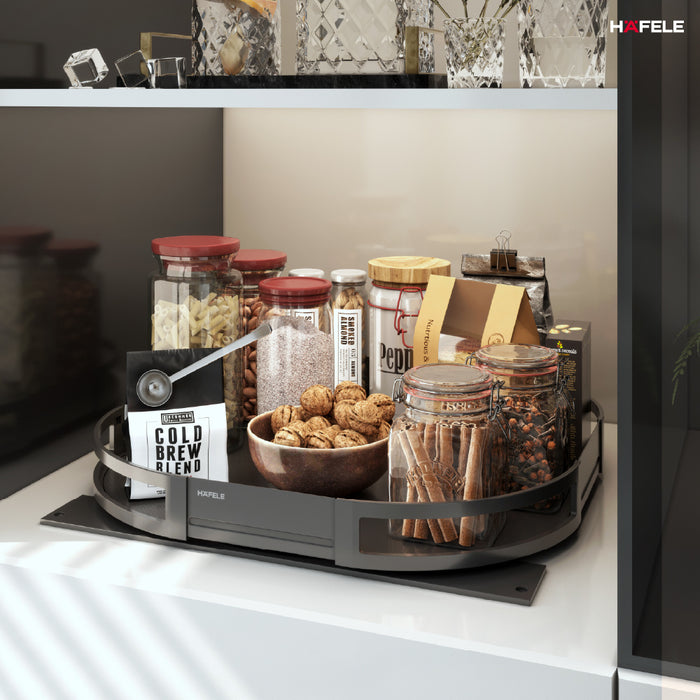 德國 Hafele TurnMotion 360°旋轉收納盤｜承重20kg｜高櫃取物神器