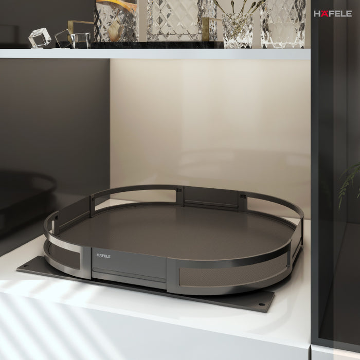德國 Hafele TurnMotion 360°旋轉收納盤｜承重20kg｜高櫃取物神器