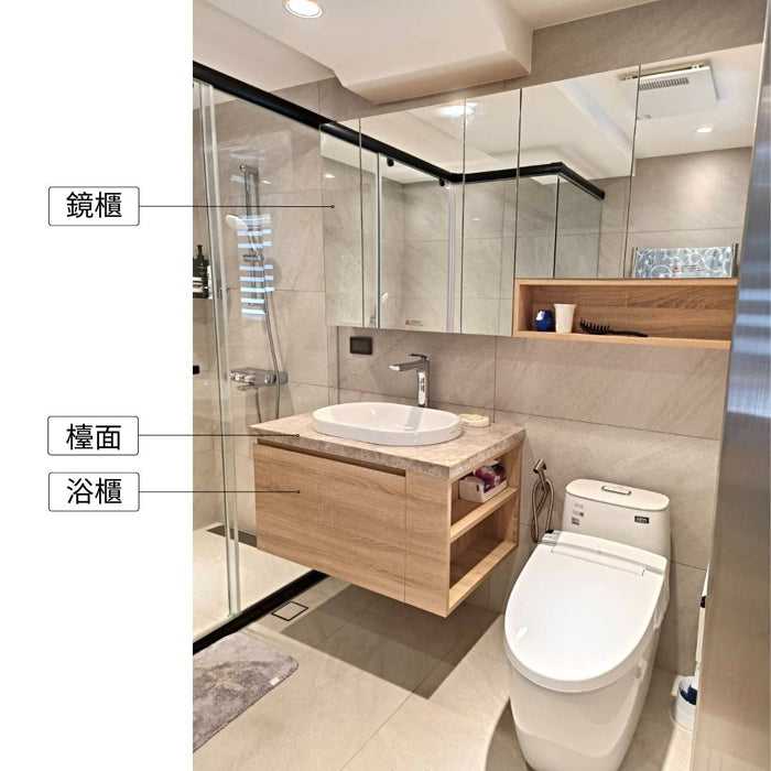 [好德訂製] A160 鏡櫃+防水開門浴櫃 | 櫃體多色選擇
