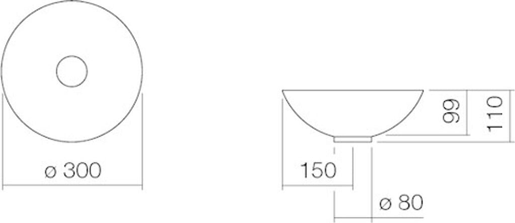 Alape SB.K300.GS 30cm 圓形碗台上盆｜搪瓷鋼材質 - 限台中以北