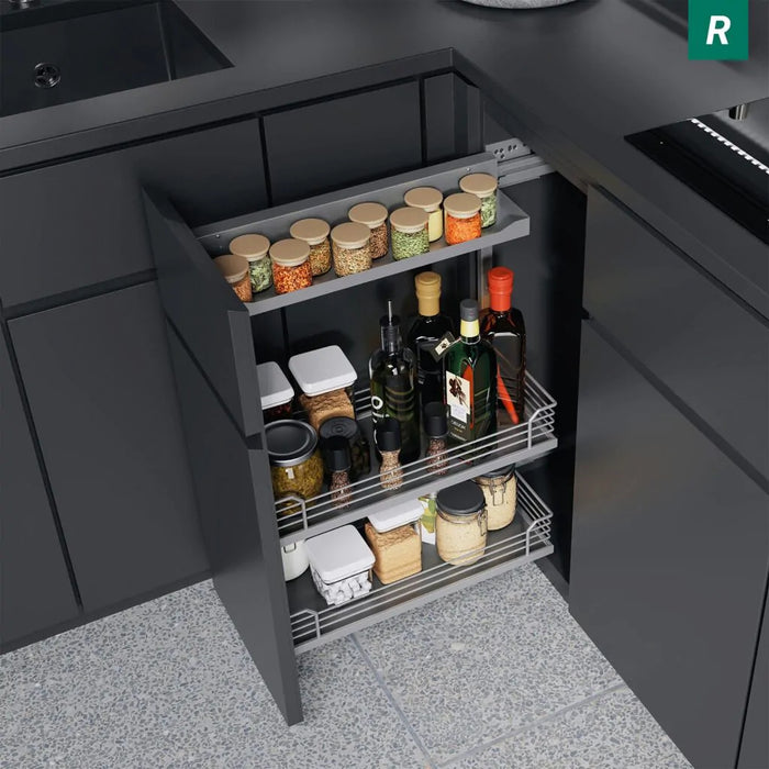 德國 Kesseböhmer Comfort II 緩衝側拉籃｜20/30cm 調味料收納架 - 承重28kg