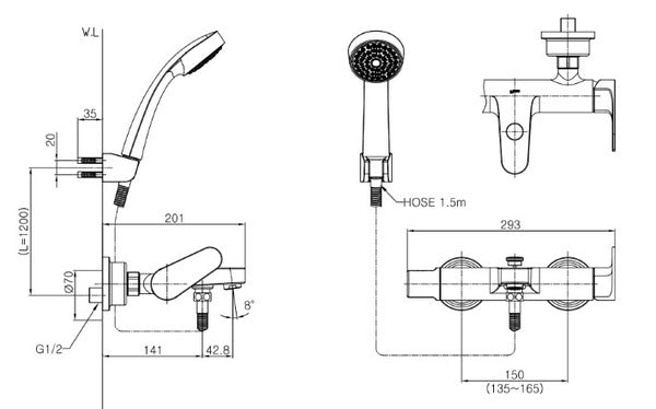 日本 INAX 沐浴龍頭含蓮蓬頭組｜FB2680