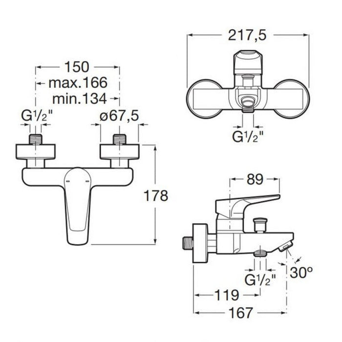 ROCA Atlas 烤漆黑 方形蓮蓬頭淋浴組 | 雙出水
