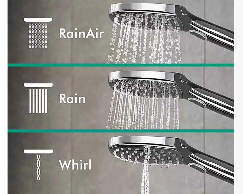 Hansgrohe Select E 120 雨中之舞三段按鍵式蓮蓬頭 (方)｜多色