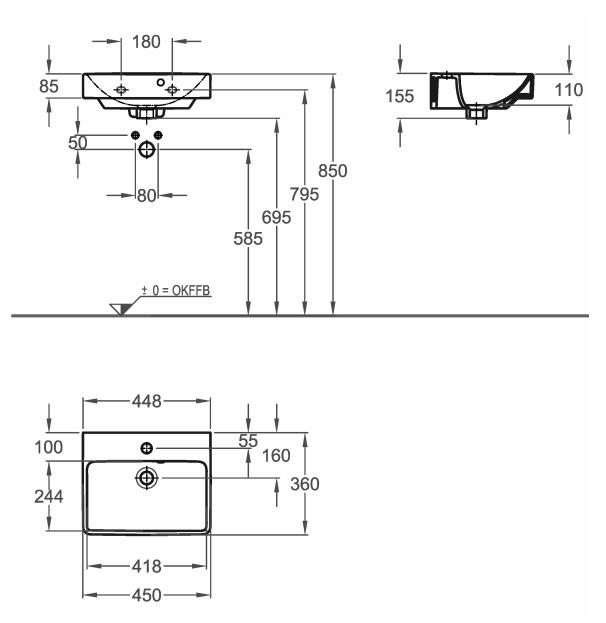 德國 Geberit Smyle 45cm 小洗手台|可壁掛 - 市場上少見尺寸