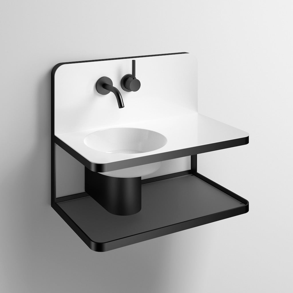 Alape Steel 19 掛牆洗臉盆＋龍頭組合｜洗手台｜壁面龍頭｜免預埋